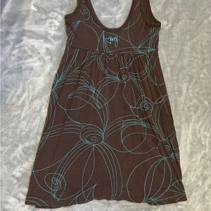 Roxy Brown and Teal Mini Dress